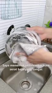 Kain Lap Dapur Kawat Bentuk Petak Halus Untuk Membersih Panci Dan Piring Kain Cuci Piring Kawat