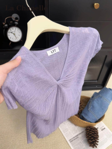 La Chapelle | Lightweight Quick Dry Elegant V-Neck Twisted Top