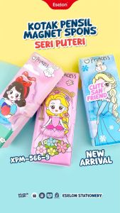Kotak Pensil Magnet Spons Prinses /Tempat Pensil XPM-566-9