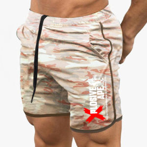 Summer New Trend Casual Drawstring Mens Sports Shorts Thin Mesh Quick Drying Casual Running Breathable Five Quarter Pants Men