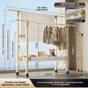 YIXUAN | Adjustable Foldable Clothes Drying Rack