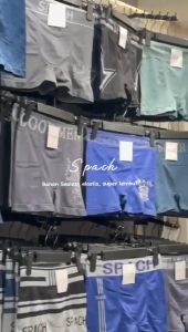 6 pcs | Boxer SPACH M019 Seamless Celana Dalam Pria Dewasa Karet Lebar / Motif Garis