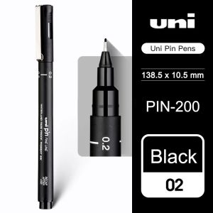 Japan UNI Needle Tube Gel Pen PIN-200 Comic Design Drawing Outline Waterproof Tracing Pencil Art Stationery Office Accessories