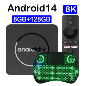 Q10 Smart TV Box Android 14 TV Box Bluetooth 5.4 8GB 128GB Allwinner H313 Dual Wifi 5G Google Assistant Streaming Media Player