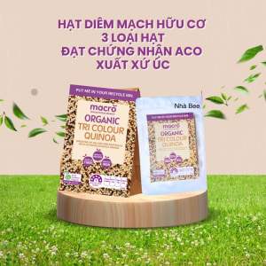 (Hàng Úc) (Date 2027) Hạt diêm mạch HỮU CƠ Quinoa Tri Colour Macro 100g / 200g - đạt chứng nhận ACO của Úc