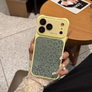 Ốp Lưng Chống Sốc Đính Kim Cương Mẫu Báo Dành Cho iPhone Nút AI Thiết Kế Độc Đáo