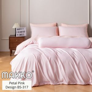 MAKKO Minimalist Collection Silk Blend Fitted Bedsheet with Pillow and Bolster Case | Quilt Cover Sold Separately