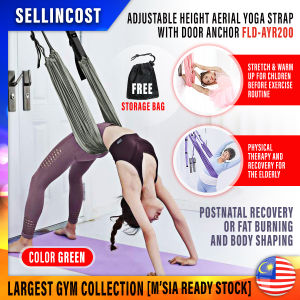 SellinCost Adjustable Aerial Yoga Hammock Anti Gravity Yoga Air Swing Flying Strap Fitness Rope Door Mount Workout Inversion Hanging Exercise AYR200
