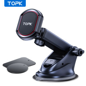 TOPK Magnetic Car Phone HolderUniversal Dashboard Windshield Industrial-Strength Suction Cup Car Phone Mount for All Phones