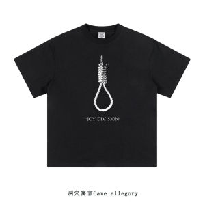 American Retro JoyDivision Pure Cotton Short Sleeve T-Shirt Cavern Fable Rock Punk Style Loose Fit round Neck Tee for Youth