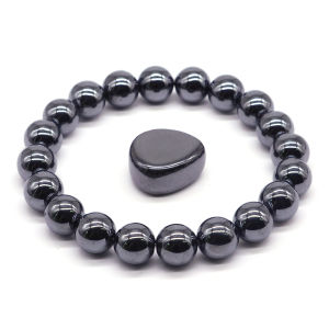 Energy Hematite Beaded Bracelets Men Natural Stone Blood Circulation Stimulate Enthusiasm Health Care Couple Gift Yoga Jewelry
