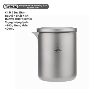 Rover Camel | Bộ Trà Titanium Sạch Dùng Ngoài Trời Hai Lớp Chống Nóng