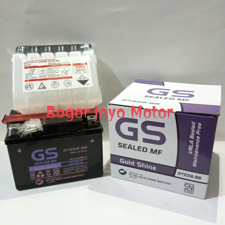AKI GS GOLD SHINE SEALED MF GTZ5S SEMI KERING ORIGINAL 100% AKI MOTOR