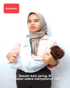 SAKUMINI Baby Carrier Breathable Soft Easy Gendongan Instant Simple
