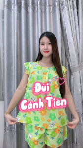 [HCM] Đồ bộ lanh (tole) mặc nhà nữ SHOP5SAO quần đùi áo cánh tiên (48-80kg)