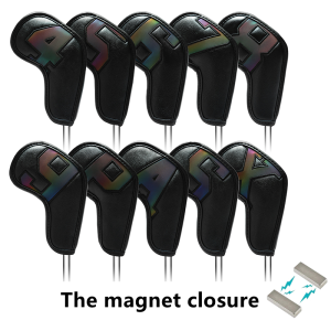 Magnetic Golf Club Head Cover Iron Wood Pole Protection Case Push Rod Cover Sports Fitness Fans Supplies Golf Accessories
