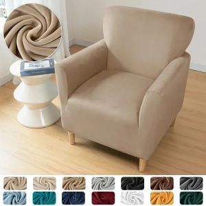 1PC Vỏ Ghế Sofa Nhung Co Giãn Áo Bọc Ghế Đơn Ghế Bành Siêu Mềm Màu Đơn Sắc Chất Lượng Khách Sạn Polyester