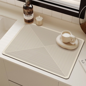 Topstar Absorbent Dish Drying Mat for Kitchen Quick Dry Washable Japanese Style Diatomite Table Mat Drain Pad Coffee Mat Placemats