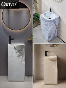 Outdoor Courtyard Pedestal Basin Integrated Floor Balcony Art Wash Basin Stylish Hotel Garden Creative Sink