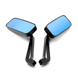Motorcycle Mirrors HD Blue Glass Handlebar Rear View Mirrors Universal For Honda Yamaha Kawasaki Sportster 8mm 10mm Side Mirror