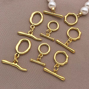 Mix 3/5pcs 18K copper plated genuine golden strong color retention smooth surface OT buckle DIY jewelry making accessories