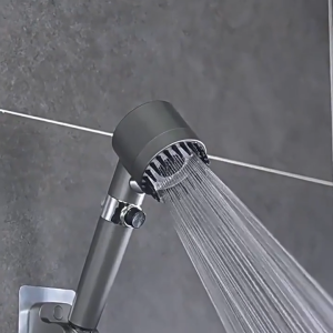HW026/25 - High-Pressure Shower Head with Turbo Spray Wall Mount No Power Supply Needed Water Filter for Impurities Removal Large Flow Rate Bathroom Rainfall Shower Accessory