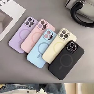 Soft Case Pastel Magnetik Magsafe Wireless Charging Liquid Silikon Slim Skin Candy Macaron Microfiber Bludru Frame Kamera Kompatibel Untuk IPhone 16 Plus Ip 16 Pro Max Ip 16e SE4 Ip 15 Plus Ip 15 Pro Max Ip 14 Plus Ip 14 Pro Max Skin Texture Friendly