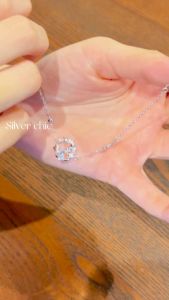 Lắc tay bạc mặt tròn đính đá CZ đổi màu SILVER CHIC LT05 bạc 925