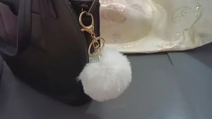 Fur ball keychain Cute Keyring fashionable bag and key hook Key Chains Handbag Charms fashion