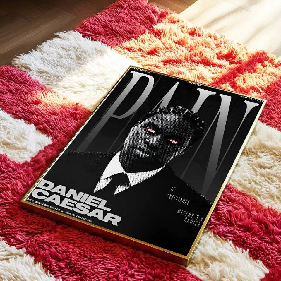 D-Daniel Caesar Music Album Poster Self-adhesive Art Room Entrance