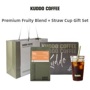KUDDO | DIY Creative Specialty Coffee Beans & Straw Cup Gift Set for Boyfriend Girlfriend