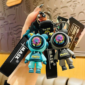 RLG Gantungan Kunci Kartun Spaceman Beruang Petir Liontin Pasangan Pribadi Liontin Tas Lucu Siswa Mantra Telepon