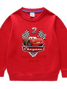McQueen Car Themed Long Sleeve Thin Childrens Hoodie Boys Autumn Cartoon Top Thin Cotton Kids Fashionable Autumn Wear