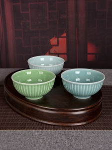 Bát Cơm Bằng Gốm Sứ Xanh Cổ Điển 45 Inch Bát Đựng Cơm Kiểu Trung Quốc Bát Đựng Cơm Nhỏ Thiết Kế Sáng Tạo Dụng Cụ Ăn Uống Bằng Gốm Sứ