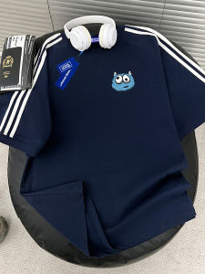 เสื้อยืดแขนสั้นผ้าฝ้ายแท้ WASSUP ทรงหลวมๆ สไตล์ลำลองสำหรับผู้ชายและผู้หญิง เสื้อผ้าทำงานลำลอง ทรงหลวมๆ สไตล์ลำลอง