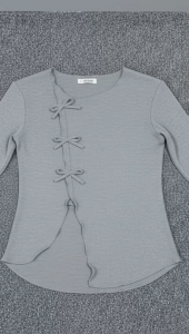 (Diskon 5K) Avela Kaos Blouse Atasan Wanita Pita Depan Lengan Panjang Simple korean look