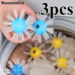ลูกบอลแปรงทำความสะอาดกันการพันกันลูกบอลการซักผ้าใช้ซ้ำได้อุปกรณ์ซักล้างรองเท้าเครื่องซักผ้า1/3ชิ้น