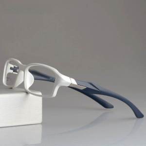 แว่นกันแดด TR90 สำหรับผู้ชายและผู้หญิง น้ำหนักเบา ทรงเต็ม แว่นกันแดดสีขาว สไตล์ลำลอง สีสันตัดกัน สำหรับใส่เล่นกีฬา