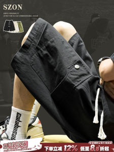 Quần Short Nam Mùa Hè Mỏng Phong Cách Mỹ Nhiều Túi Quần Dài Thường Ngày Rộng Rãi Ống Đứng Thể Thao Quần Năm Điểm