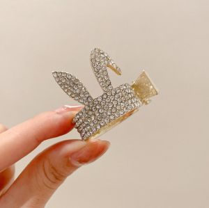Kẹp tóc tai thỏ hỗ trợ buộc cao đuôi ngựa kẹp tóc kim loại đính đá Hàn Quốc