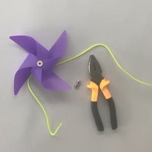 100pcs Plastic Pinwheels with 30m Wire Rope Fitting Windmill Toy for Yard Garden Rainbow Color