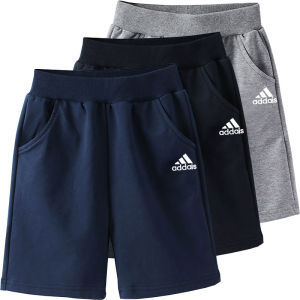 Pure Cotton Boys Shorts Loose Style Summer Casual Pants Mid-Waist Rubber Belted Sweatpants for Kids