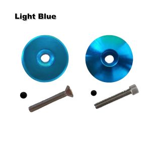 1-1/8 Inch Aluminum Bike Headset Top Cover(Round & Flat)with M6x40mm Bolt28.6mm Bicycle Stem Top Cap Cycling Repair Parts
