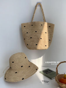 กระเป๋าถือผ้าใบเลื่อมสไตล์เกาหลีขนาดกลาง Li Qiu You กระเป๋าถือสะพายไหล่แบบหนังสือเดินทาง ความจุขนาดใหญ่ ทำจากขนสัตว์และหนังเทียม