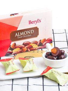 Beryls Black Chocolate Almond Heart Snack Leisure Boxed 42g Non-Handmade Milk Chocolate Malaysian Origin Chocolate Beans