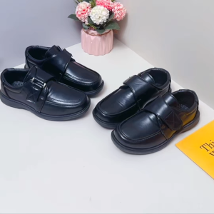 Fashion PU leather black shoes for kids boys formal school shoes for kids boy size 25-42