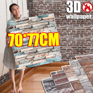 3D Waterproof Bricks Wallpaper Stickers 3D Brick Wall Sticker DIY Wallpaper Self-Adhesive Sticker for Cement Wall 3D Brick Pattern Self-Adhesive Wall Sticker