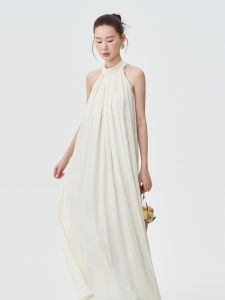 Váy Mùa Hè Không Tay Xếp Ly Cạp Rộng Cho Nữ Váy Midi Dài Không Dây Váy Dự Tiệc Phong Cách Mùa Hè Váy Nữ