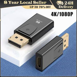 DP To HDTV Connector 4K Display Port DP To HDMI-compatible Adapter Converter Video Audio Plug Switch for TV Laptop Computer