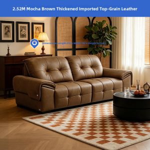 Top Layer Leather Black Sofa